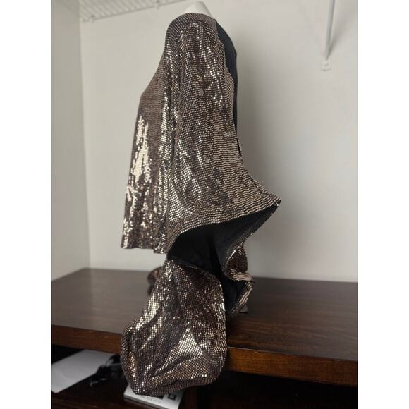 ASOPH Gold Sequin Dramatic Top with Long Sleeves Size 3X - Picture 6 of 13